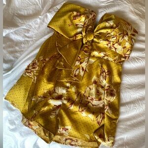 NEW Strapless Yellow Polkadot Romper